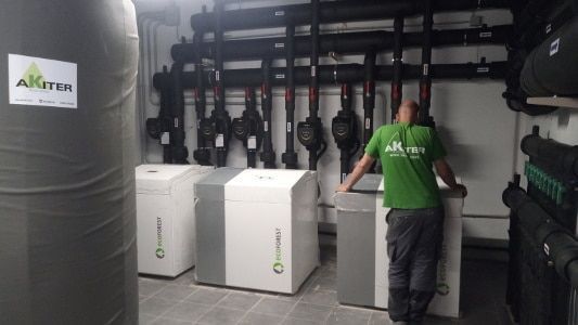 Instalación Geotérmica Centralizada para 42 Viviendas 2 ecoforest bombas de calor